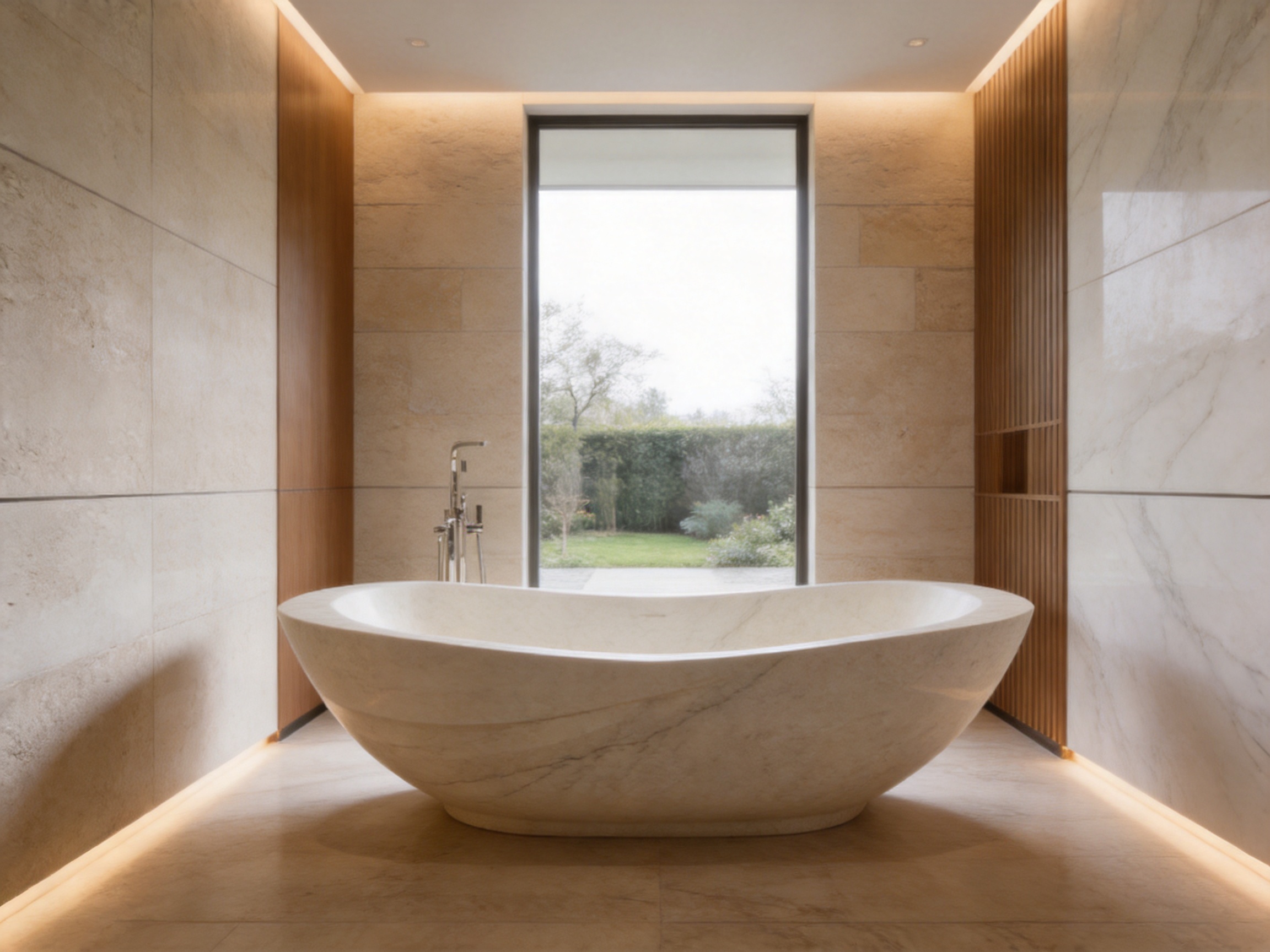 Marble Functional Bathtub Sculpture: A Statement of Natural Stone, Comfort, and Custom Craftsmanship